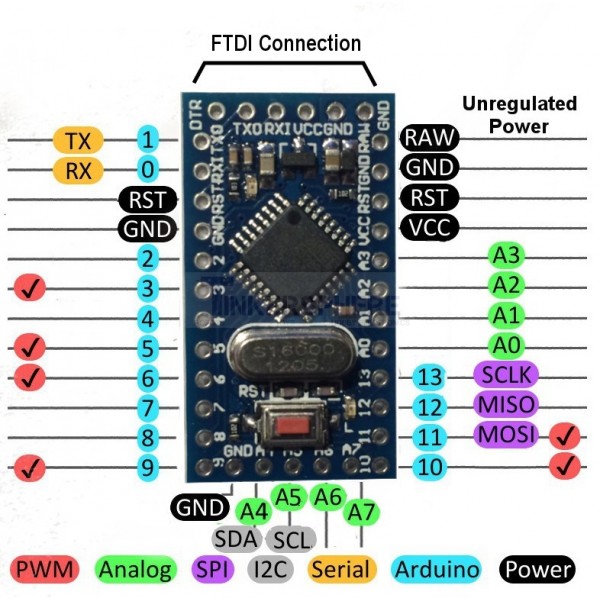 Pro Mini Atmega328 Led Verlichting Watt