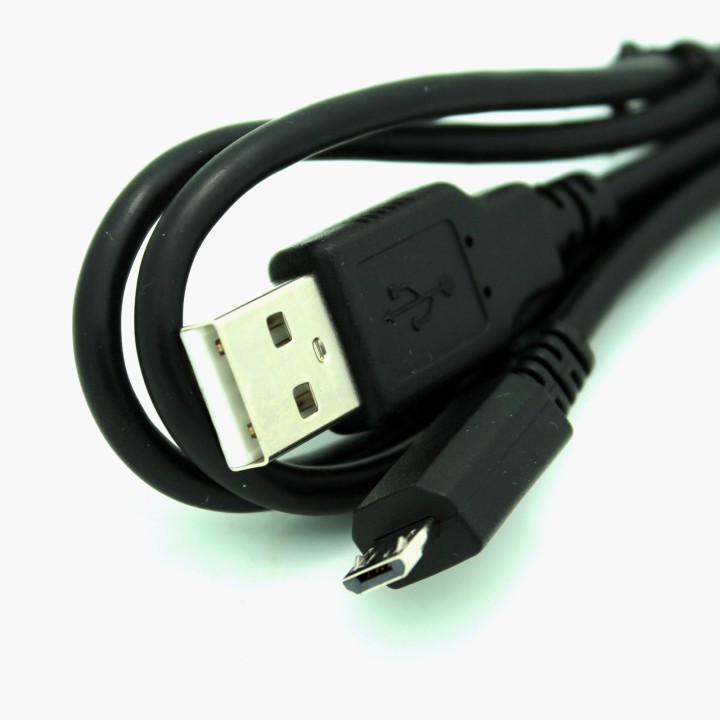 USB Type-A to Micro Type-B 2.0 Cable - 5-Pin, 28/28AWG, Black, 3ft 