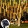 Icicle Lights Outdoor LED Solar 8 Icicles with Solar Panel 192 LEDs