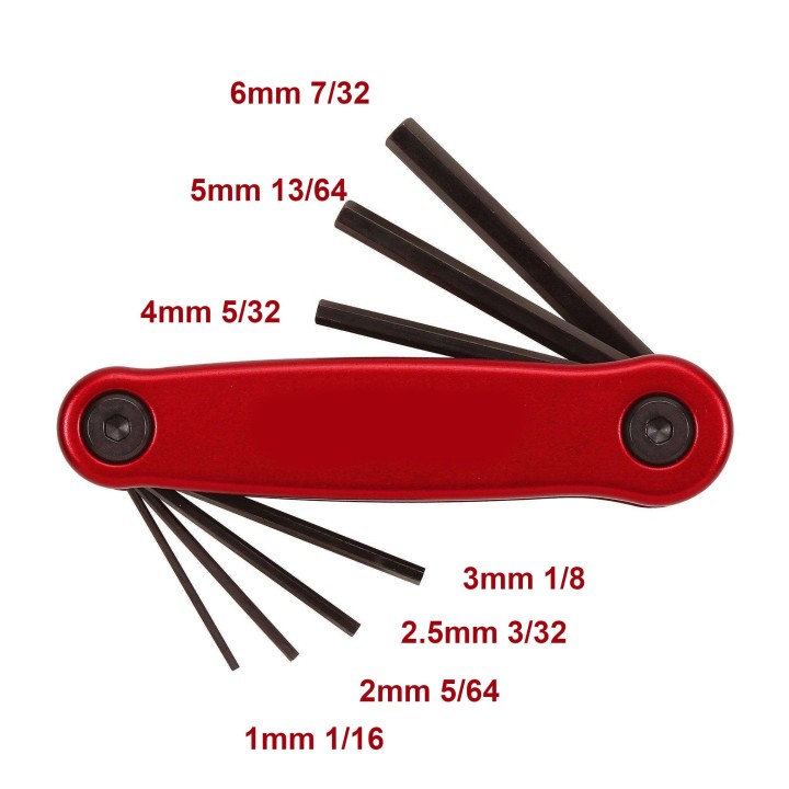 7 Piece Foldable Hex Key Allen Key Set Folding Multitool 1/16 to 7/32
