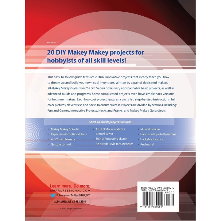 20 Makey Makey Projects for the Evil Genius Book by Colleen Graves and Aaron Graves
