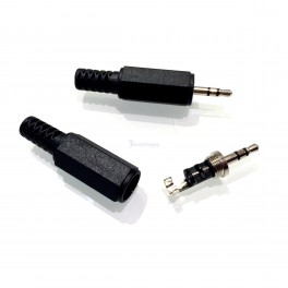 3/32" (2.5mm) Mono Subminiature Phone Plug Set – 2 Pack, Red & Black Housing