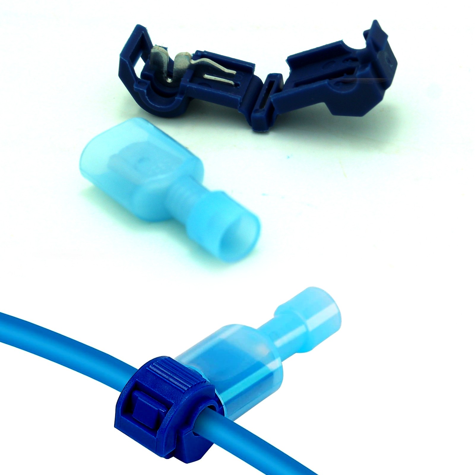 $3.49 - T-Tap Terminal Blue 16-14 Gauge Automotive Wire Connector ...