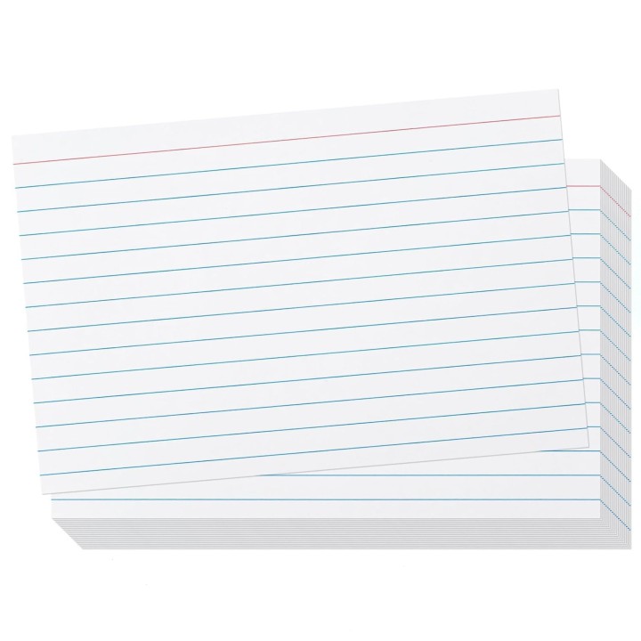 4x6 Index Cards Jumbo Ruled Blue and Red 50 Pack for Flash Cards, Studying, Note Taking and To Do List 