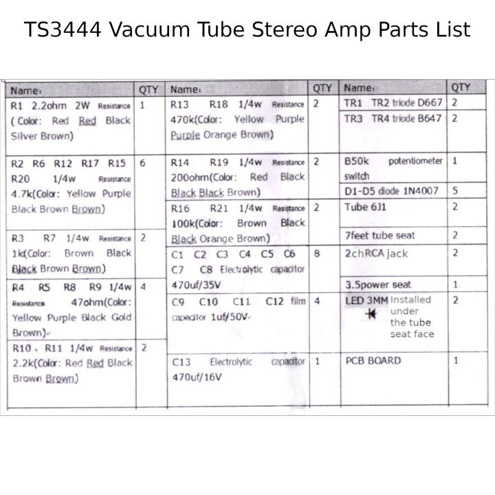 Vacuum Tube Stereo Amplifier Kit