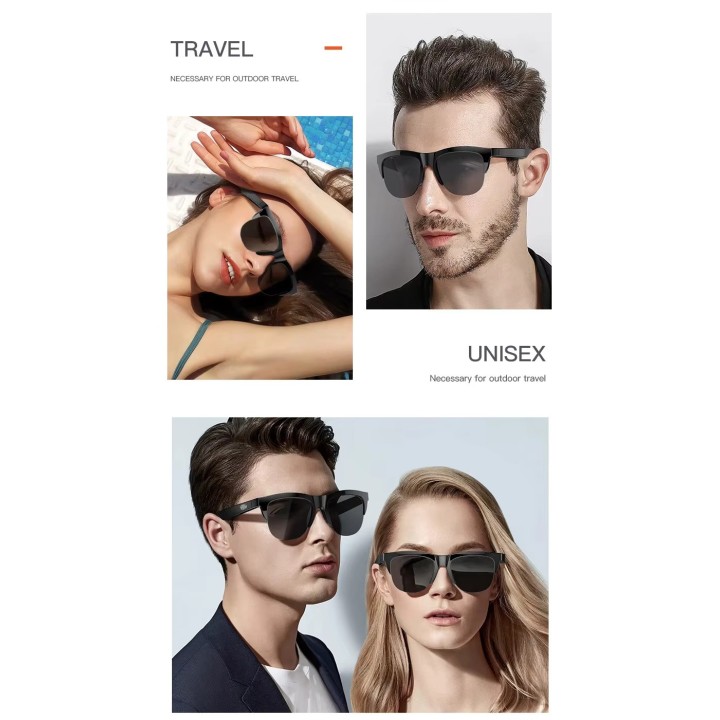 Bluetooth Smart Sunglasses with Touch Sensor Button and Built-In Speakers Microphone