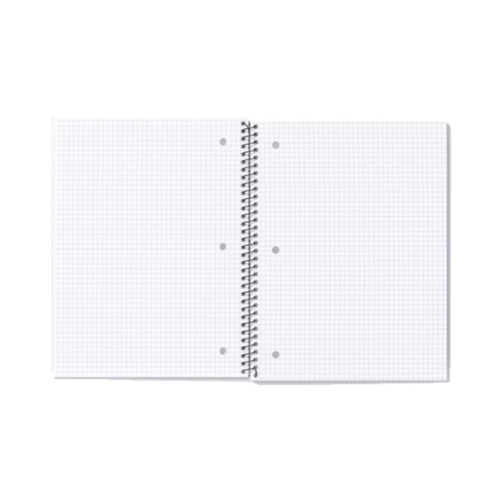 Dealworthy Graph Notebook for Math Spiral Black Quad Rule 80 Sheet