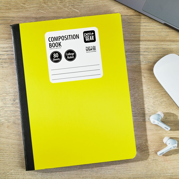 Pen+Gear Yellow Composition Book 80 Sheets College Ruled School Classic Notebook