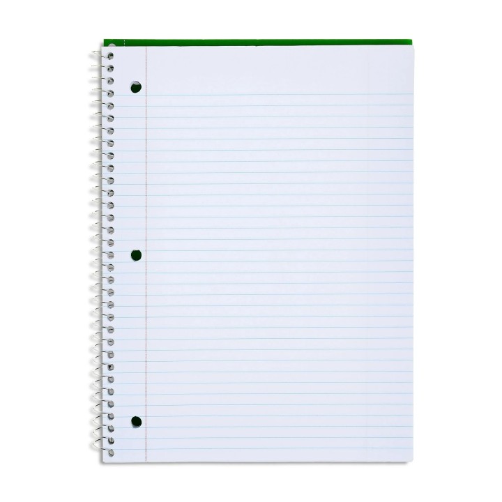Pen+Gear 1 Subject Spiral Notebook Green College Ruled 70 Sheet