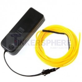 Yellow EL (Electroluminescent) Wire with Inverter - 3m