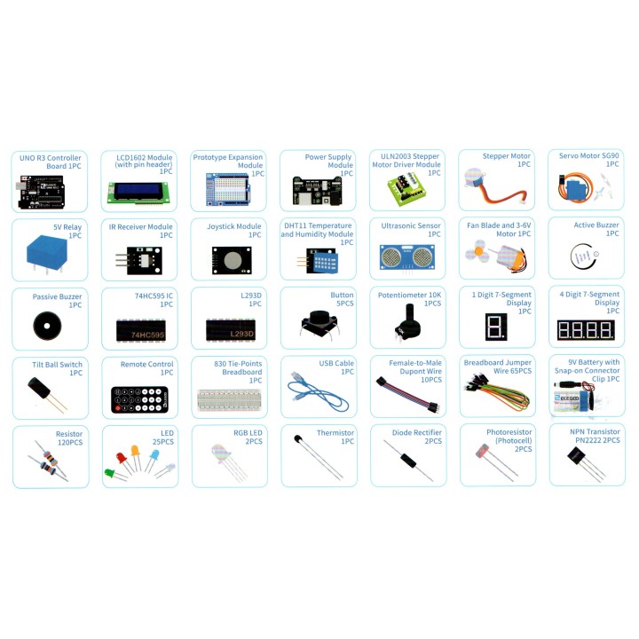 ELEGOO UNO R3 Project Super Starter Kit with Tutorial Compatible with Arduino IDE