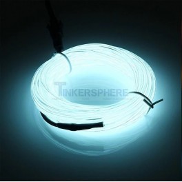 White EL (Electroluminescent) Wire with Inverter - 5m