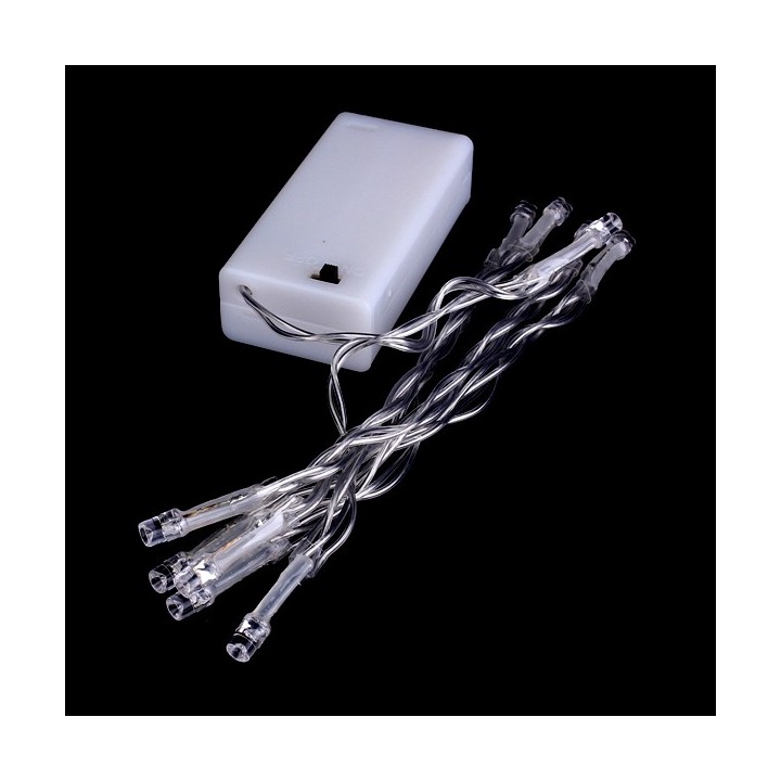 White 1m Battery Powered LED String Lights / Fairy Lights / Christmas Lights