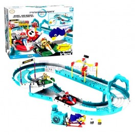 Mario Kart Ice Race Building Set Toy with Mario & Bowser