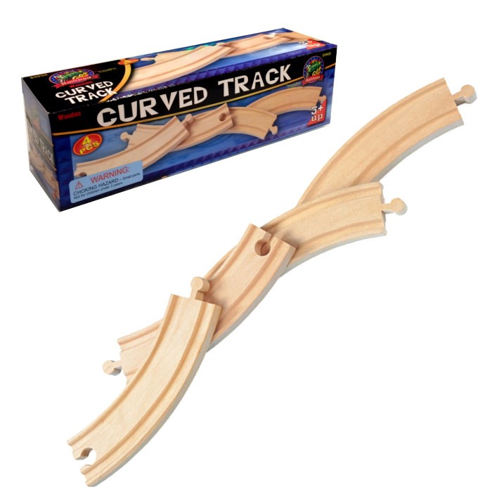 6.99 Wood Curved Train Tracks 4 piece Tinkersphere