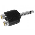 Dual RCA to 1/4" (6.35mm) Adapter Mono
