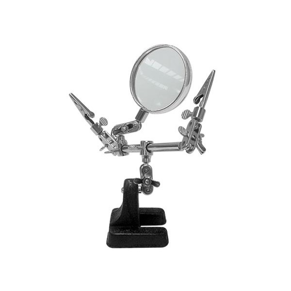 Helping Hand Magnifier FOLOSAFENAR 483g 5X Metal Adjustable Neck and Clips Glass for Working with Small Parts and Pieces for Magnification Magnifying Glass 