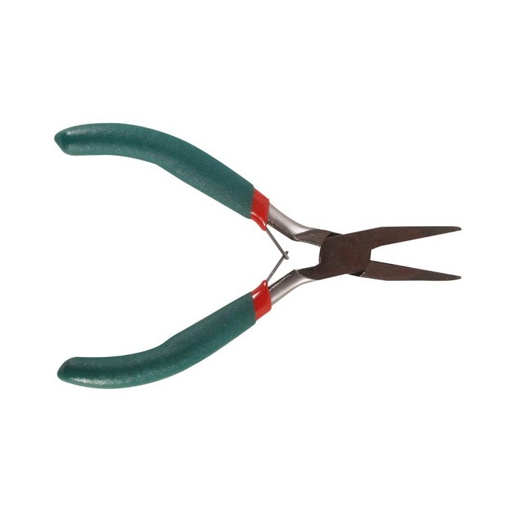 Premium 4.9-Inch Flat Nose Pliers | Hardened Carbon Steel | Black Oxide Finish | High-Quality Crafting Tools