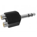Dual RCA to 1/4" (6.35mm) Adapter Stereo
