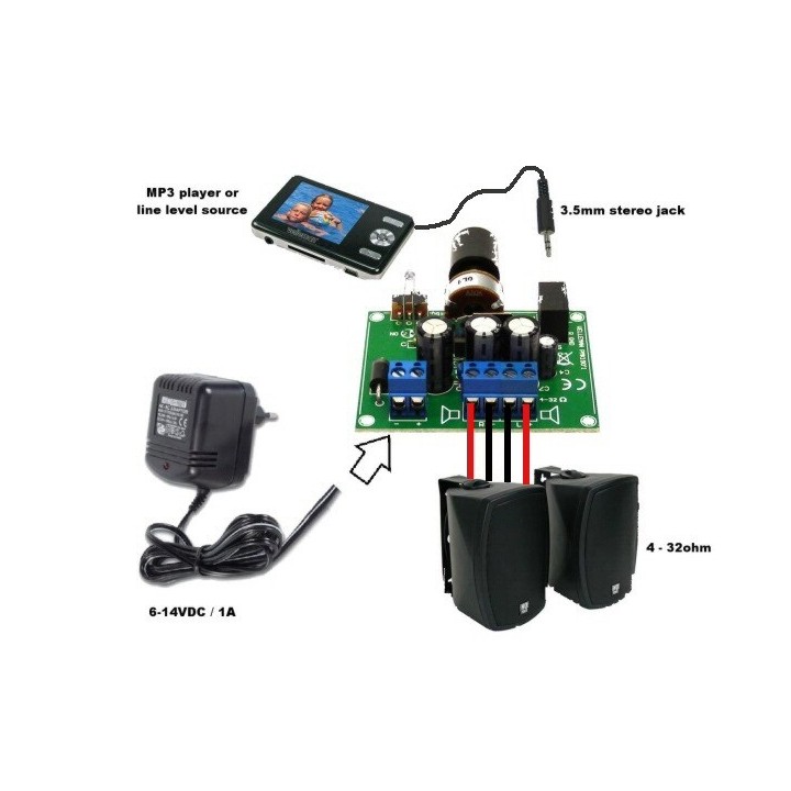 MP3 Amplifier 2x5W