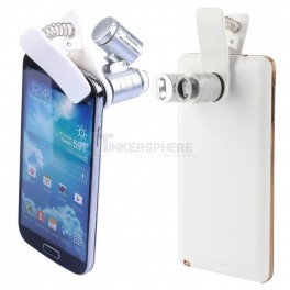 Cell Phone Microscope Adapter: 60x Magnification with Dual LED and UV Lamps