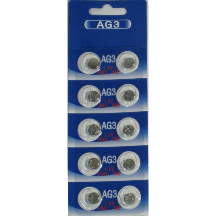 AG3 LR41 392 1.5V Button Cell Batteries (10 pack)