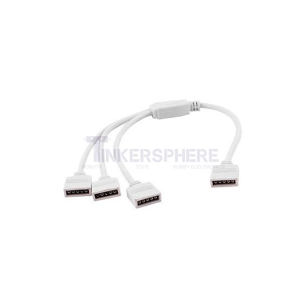 3X RGB 4 Pin Y Kabel 30 cm weiß LED Strip Splitter Verlängerung 1 auf 2 Buchse 