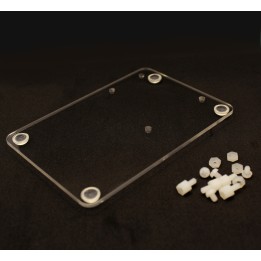 Plastic Mounting Plate for Breadboard and Arduino with Rubber Feet
