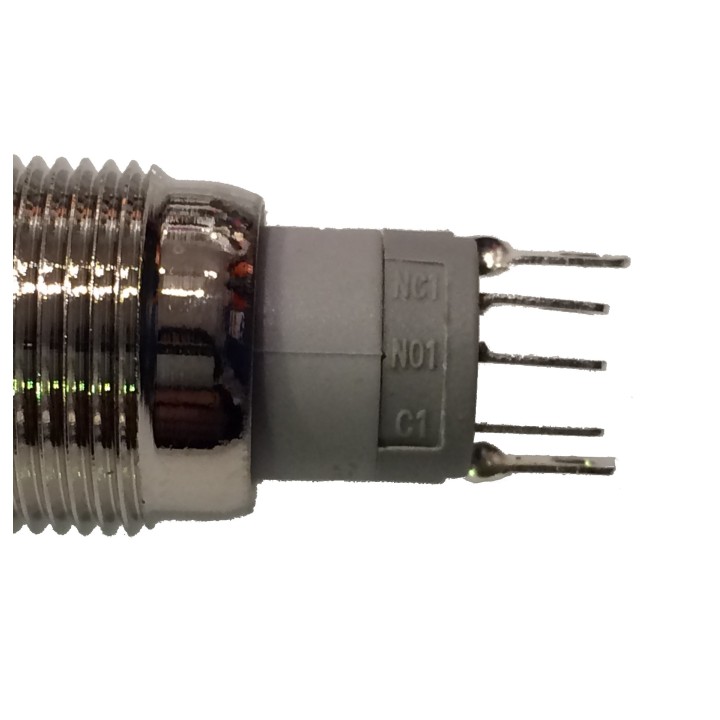 Metal Pushbutton - Latching 18mm Blue