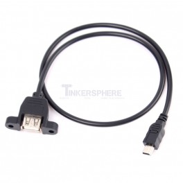 Panel Mount USB to Mini USB Extension Cable