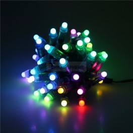 Programmable Christmas Lights: Diffused RGB LED Pixels (Strand of 50) WS2811 