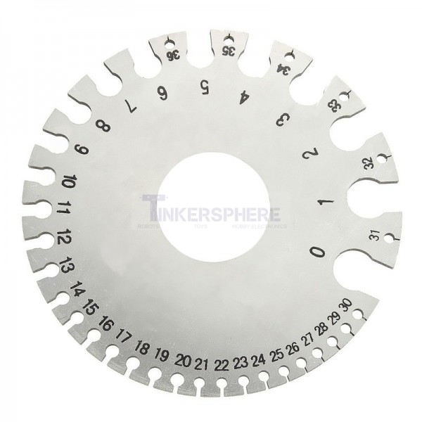 Stainless Steel Round Wire Thickness Measurer Ruler Gauge Diameter Tool O3