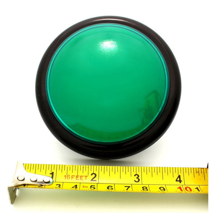 Big Dome Pushbutton - Green lluminated 100mm