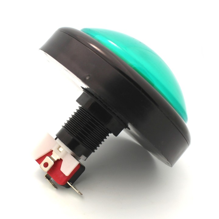 Big Dome Pushbutton - Green lluminated 100mm