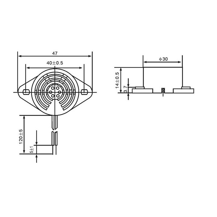 Solid State Buzzer 3-24VDC / 12mA