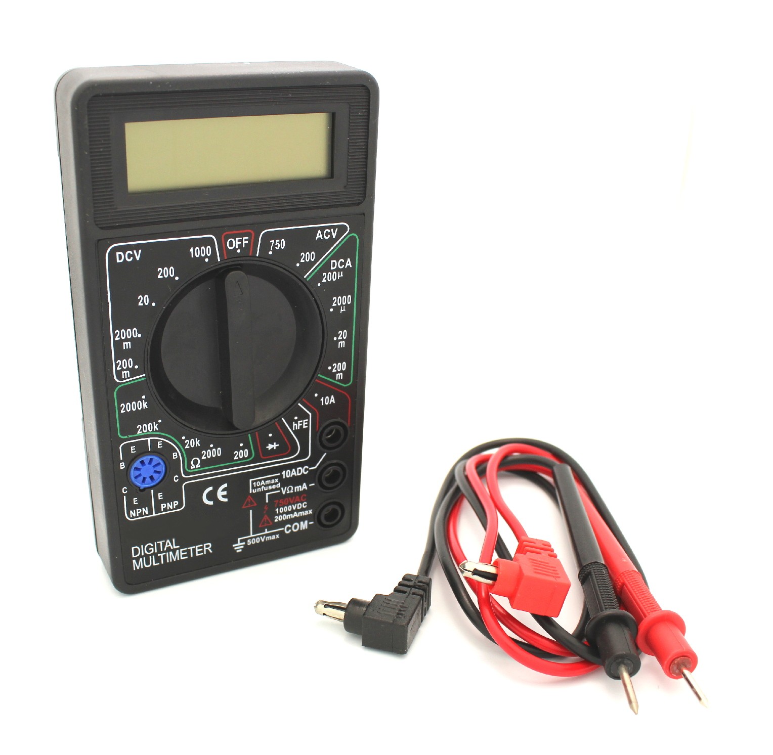 $14.99 - Multimeter: 1000V, 10A, Resistance, Diode & Transistor Tester ...