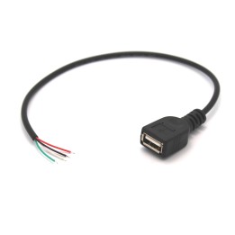 Female USB Port with Wire Leads