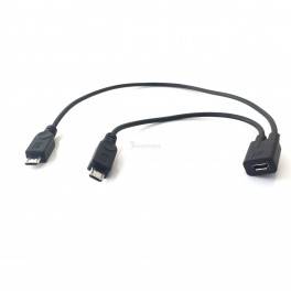 Micro USB OTG Splitter Cable USB 2.0 A Female To