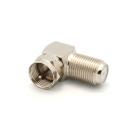 RG6 Coax F Type Male to Female Right Angle Adapter