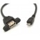 Panel Mount USB to Micro USB Extension Cable