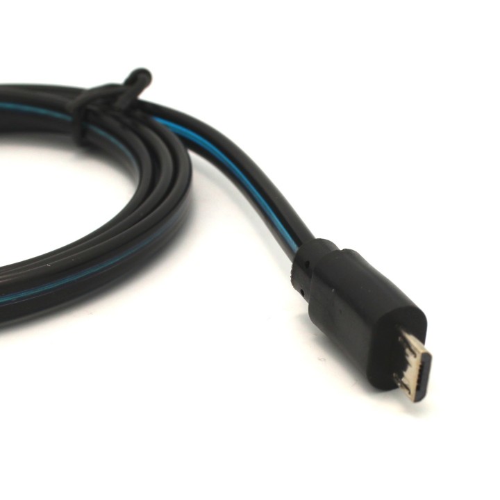 Black with Blue Strip Trickle Flowing Micro USB Charging Cable