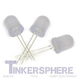 Large 10mm Diffused LEDs: 10 pack
