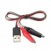 Alligator Clip to USB Male Test Wire Adapter Red White Wire Alligator Clip Test Cable 60cm