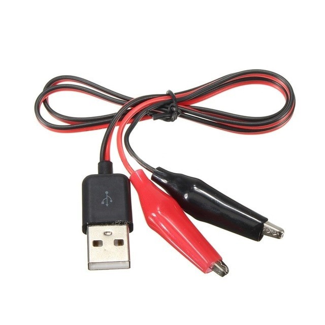 DC12V 24V Alligator Clips Wire Male/Female to USB Tester Detector Holding Wire 