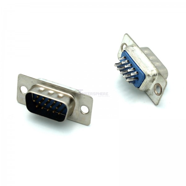 Lot de 2 connecteurs à souder HD15 VGA male 2x HD15 VGA connector to solder 