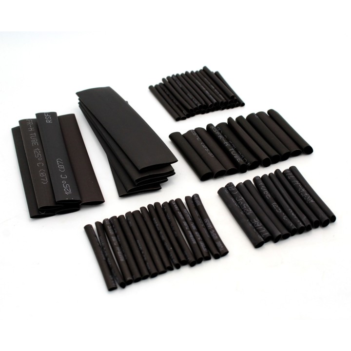 Black Heat Shrink Tube Kit - 70 Pcs