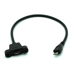 Panel Mount Micro USB Male to Female Cable