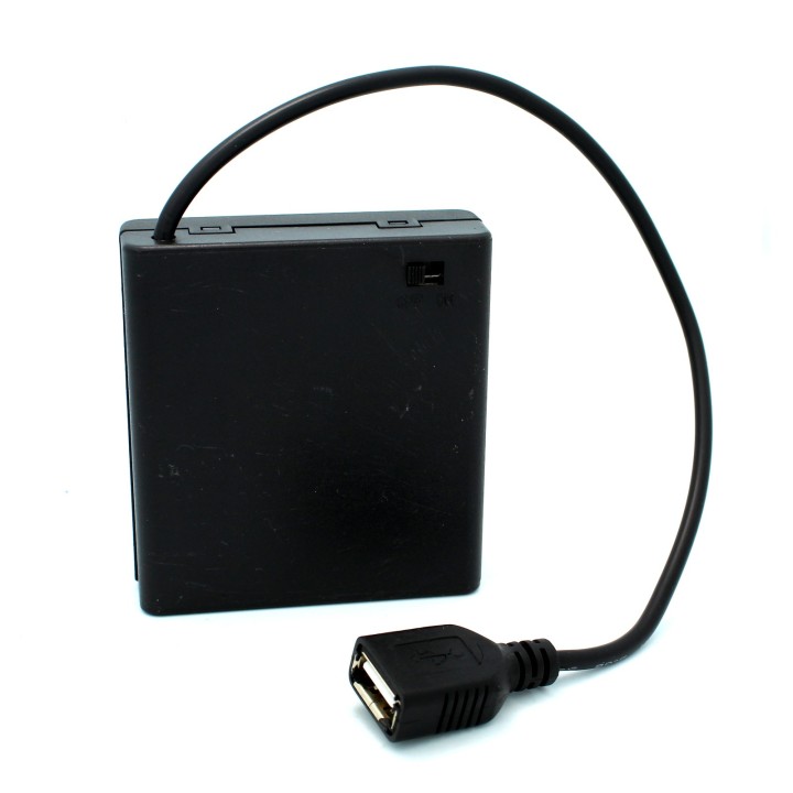 Raspberry Pi Battery Pack: 4 AA Battery Holder with USB Output