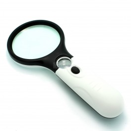Illuminated Magnifying Glass 3x with 45x Mini Lens
