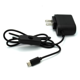 Raspberry Pi 4 Power Supply with ON/OFF Button- USB C 5V 3A